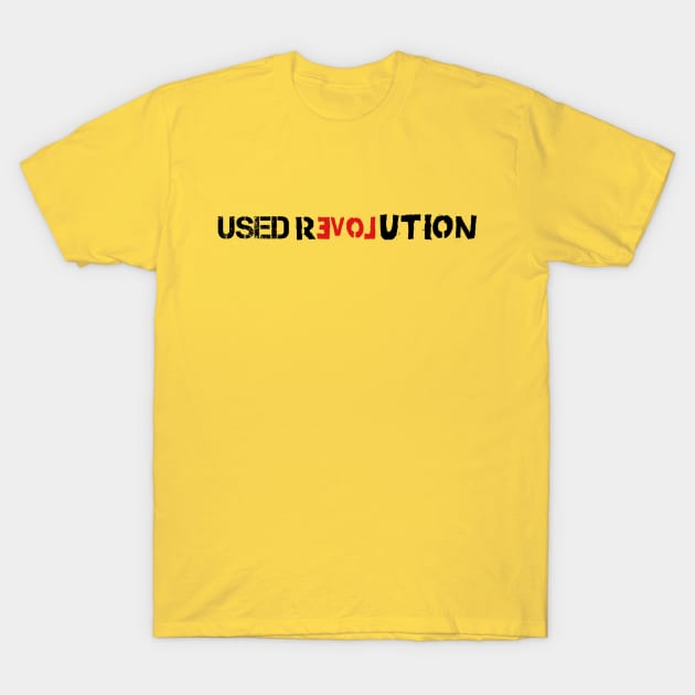 Used Revolution Font Black T-Shirt by Make It Fall